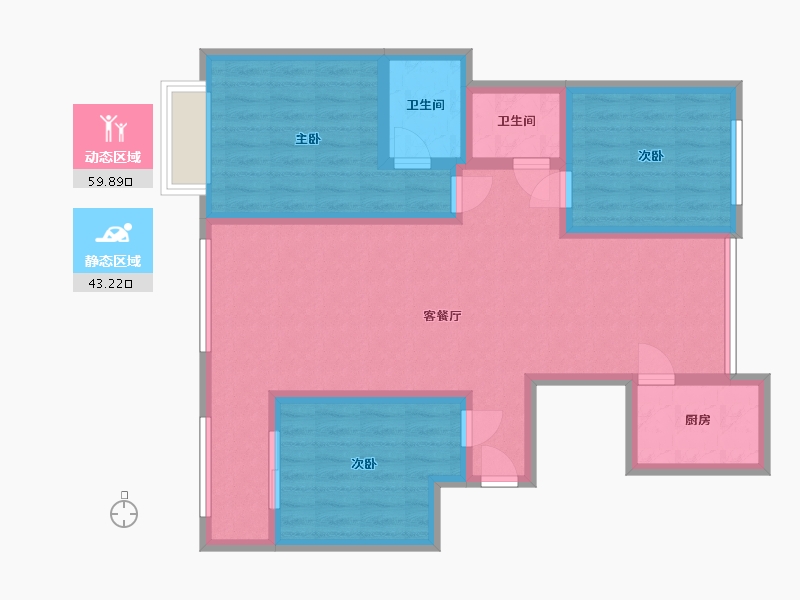 山东省-泰安市-锦悦府-91.57-户型库-动静分区