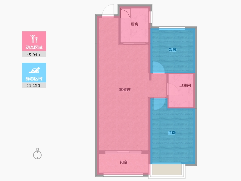 黑龙江省-哈尔滨市-南益·松江春晓-59.75-户型库-动静分区