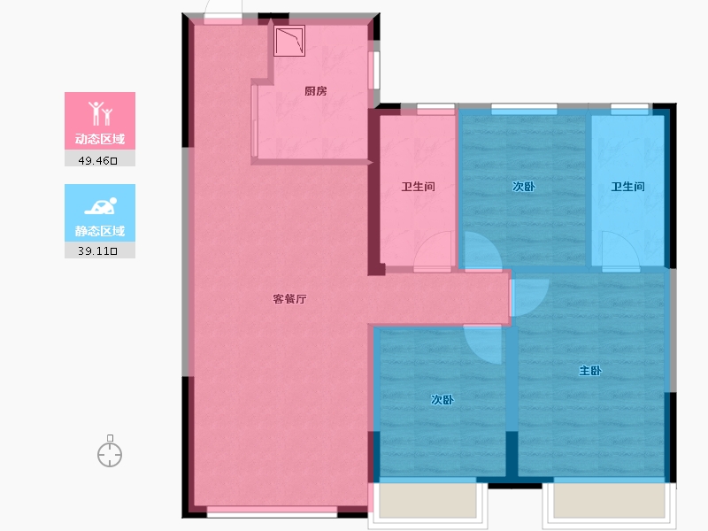 黑龙江省-哈尔滨市-华夏幸福|深哈中心·松江序-79.22-户型库-动静分区