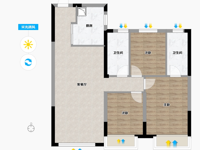 黑龙江省-哈尔滨市-华夏幸福|深哈中心·松江序-79.22-户型库-采光通风