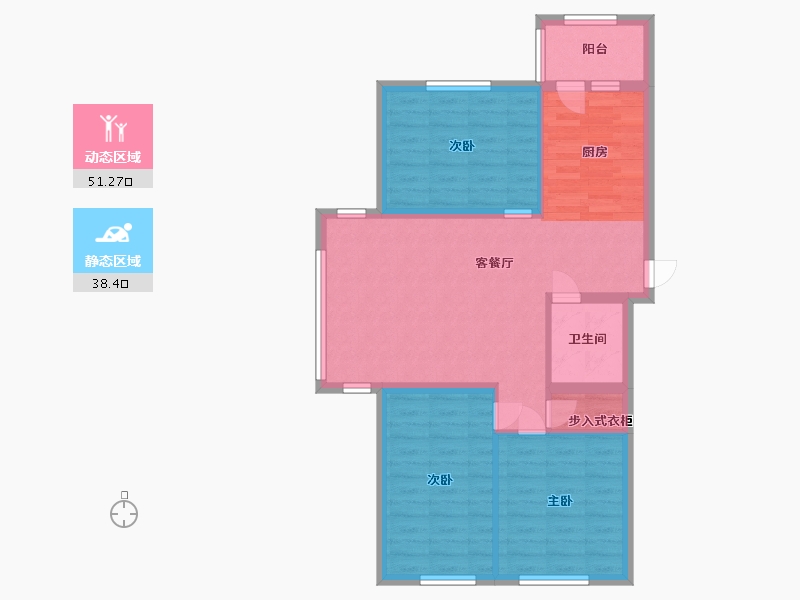 黑龙江省-哈尔滨市-海富御景（臻园）-80.60-户型库-动静分区