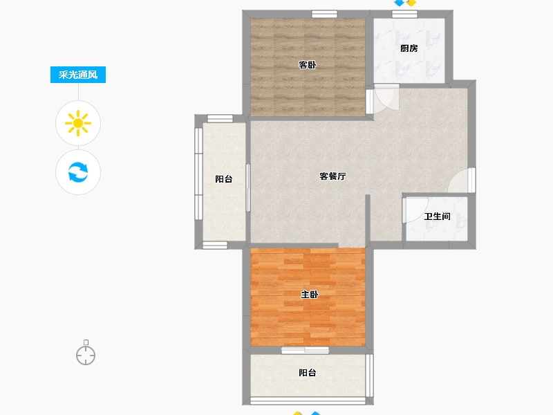 辽宁省-辽阳市-辽阳鑫德雅居-67.98-户型库-采光通风