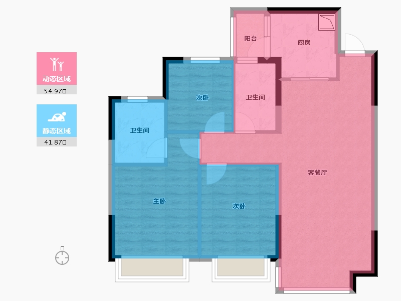 黑龙江省-哈尔滨市-龙江恒大文化旅游城-87.00-户型库-动静分区