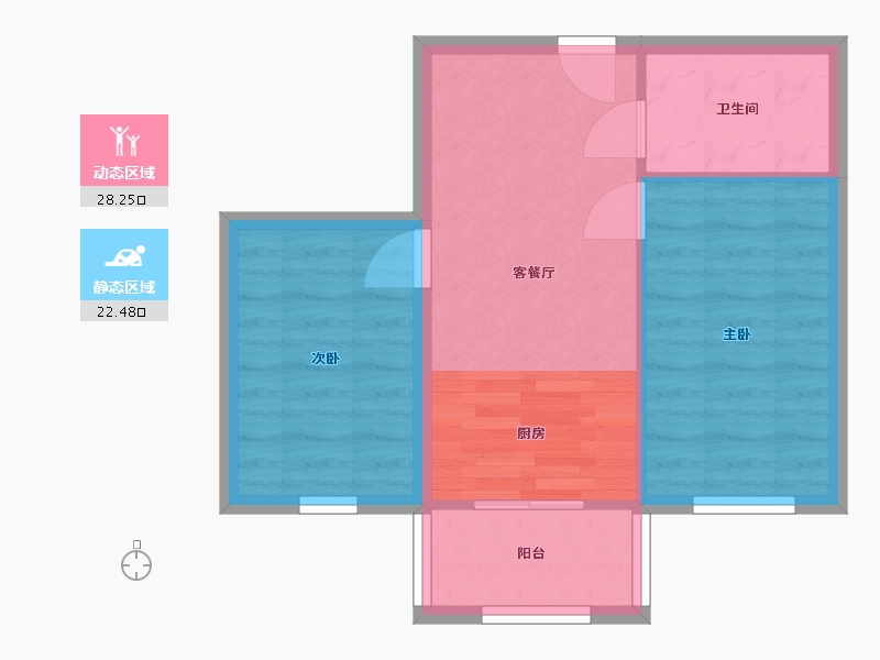 黑龙江省-哈尔滨市-海富御景（臻园）-45.45-户型库-动静分区