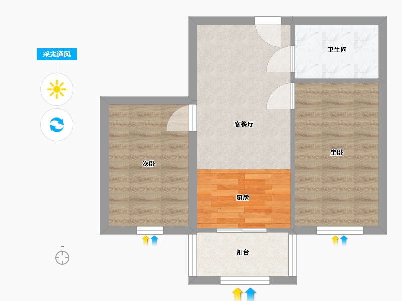 黑龙江省-哈尔滨市-海富御景（臻园）-45.45-户型库-采光通风