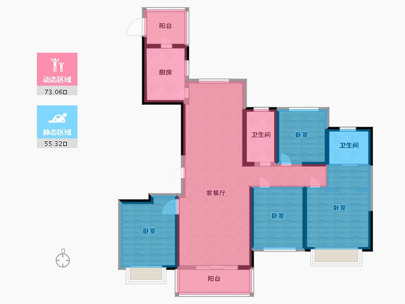 江苏省-南京市-铂悦秦淮-114.00-户型库-动静分区