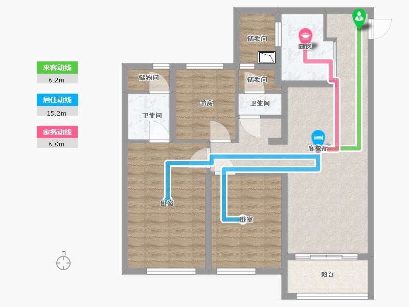 陕西省-西安市-中南君启三期-84.00-户型库-动静线