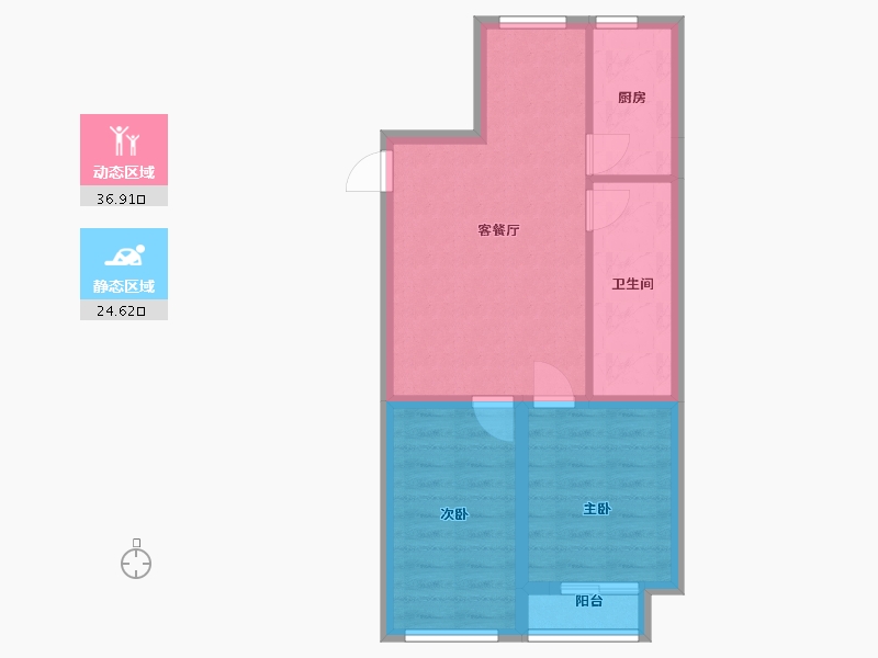 辽宁省-抚顺市-盛世温泉嘉苑-54.71-户型库-动静分区