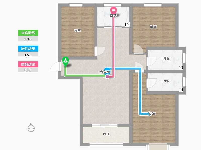 陕西省-西安市-龙腾万都汇-92.62-户型库-动静线