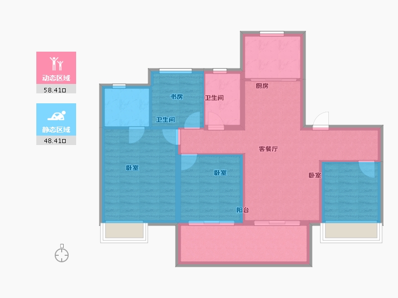 江苏省-南京市-保利观棠和府-96.00-户型库-动静分区