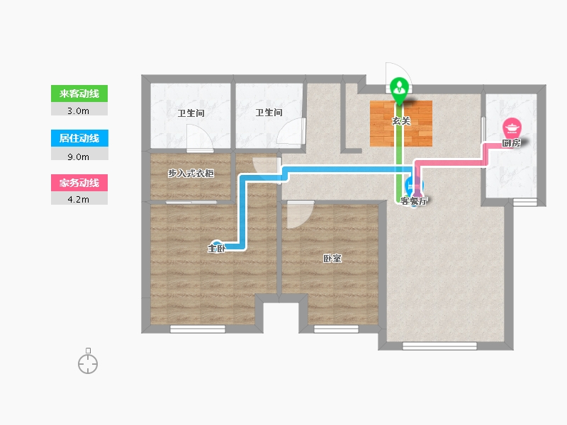 辽宁省-葫芦岛市-乾瑞·嘉山墅 │天悦-72.03-户型库-动静线