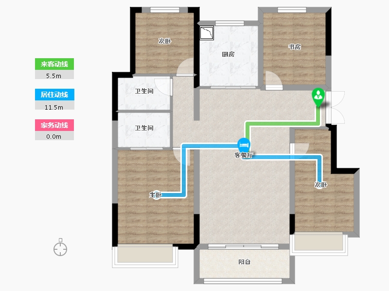 黑龙江省-哈尔滨市-华夏幸福|深哈中心·松江序-102.24-户型库-动静线