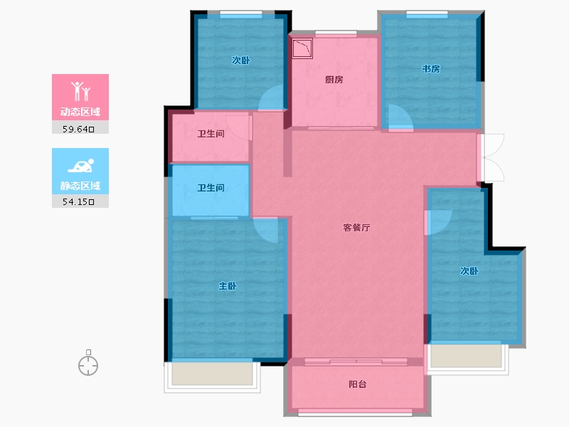 黑龙江省-哈尔滨市-华夏幸福|深哈中心·松江序-102.24-户型库-动静分区