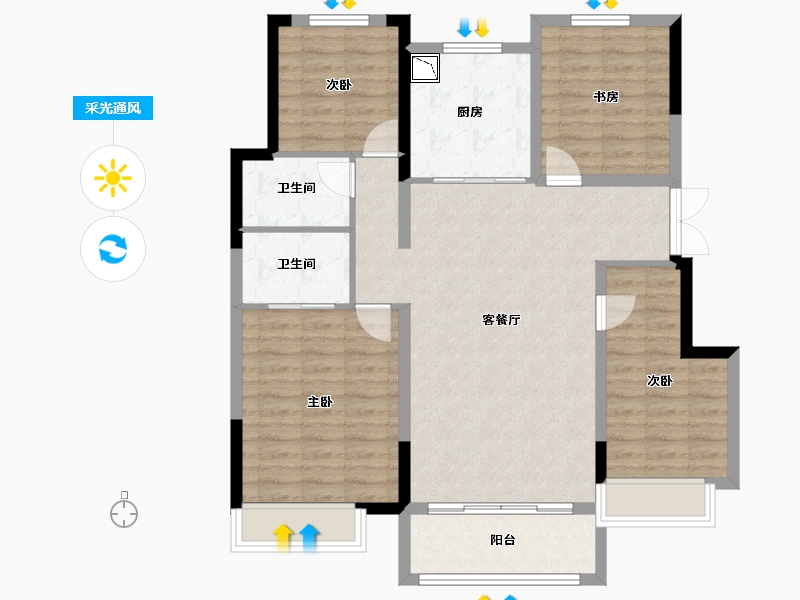 黑龙江省-哈尔滨市-华夏幸福|深哈中心·松江序-102.24-户型库-采光通风