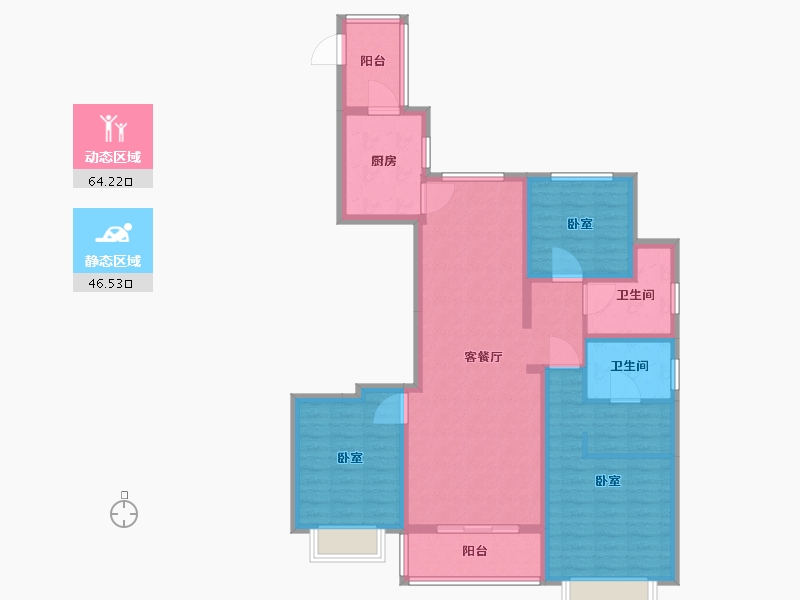 江苏省-南京市-铂悦秦淮-98.00-户型库-动静分区