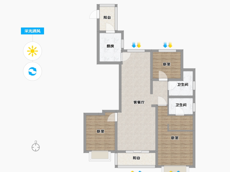 江苏省-南京市-铂悦秦淮-98.00-户型库-采光通风