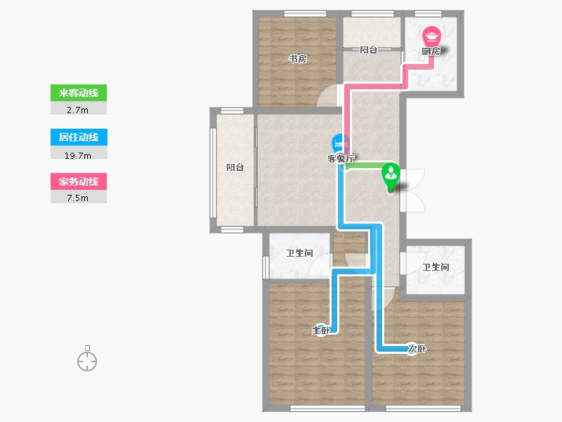 黑龙江省-牡丹江市-城市假日花园-104.00-户型库-动静线