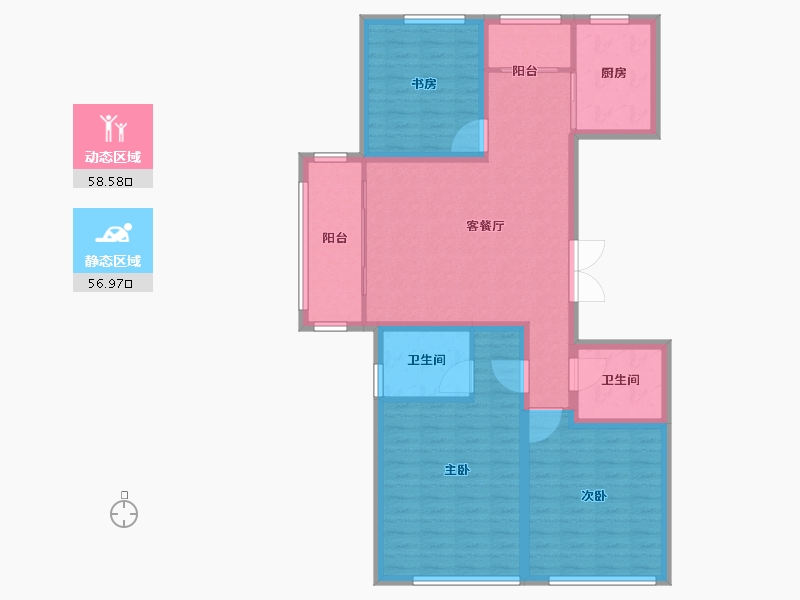 黑龙江省-牡丹江市-城市假日花园-104.00-户型库-动静分区