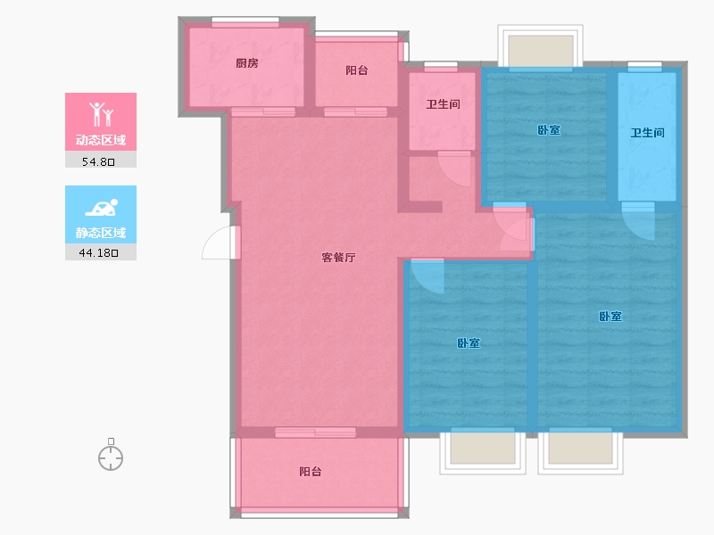 云南省-西双版纳傣族自治州-大兴铭苑-87.48-户型库-动静分区