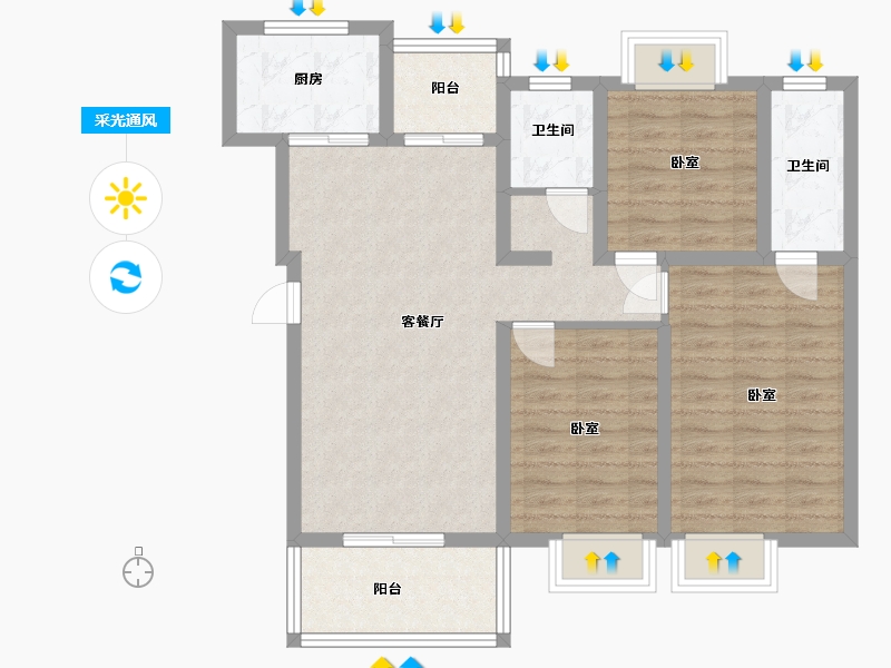 云南省-西双版纳傣族自治州-大兴铭苑-87.48-户型库-采光通风