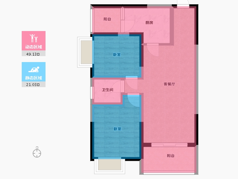 云南省-西双版纳傣族自治州-港湾新城-61.45-户型库-动静分区