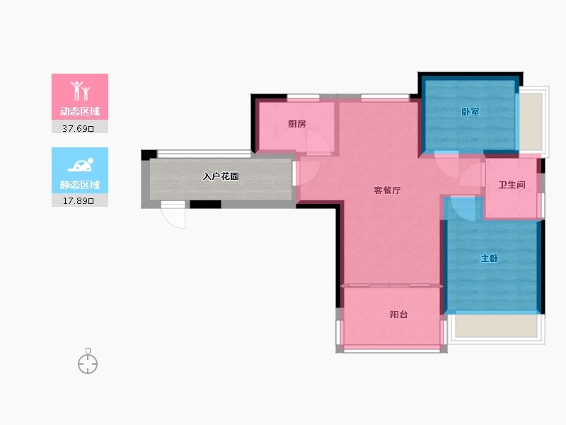 海南省-三亚市-碧桂园珊瑚宫殿-55.49-户型库-动静分区