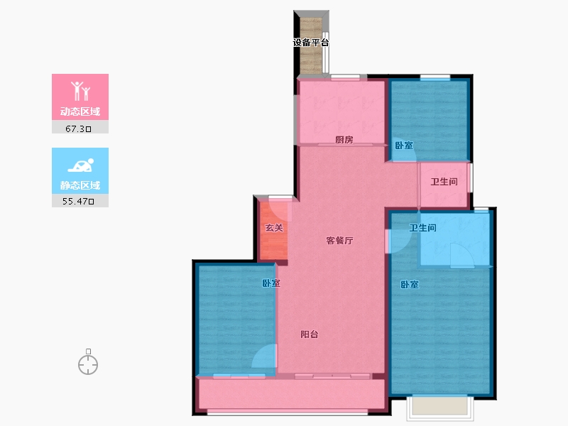 陕西省-西安市-西安碧桂园云顶-114.00-户型库-动静分区