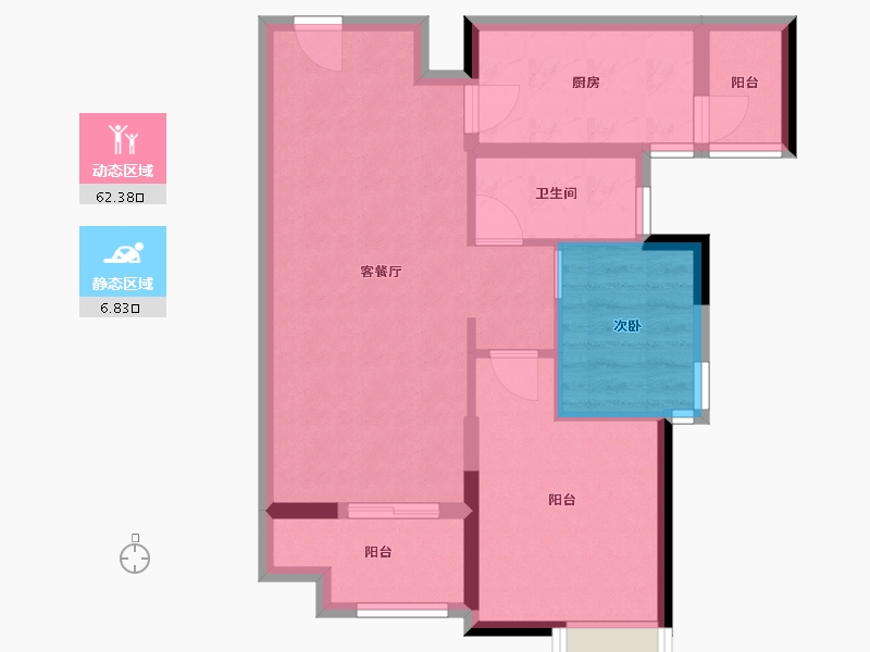 黑龙江省-哈尔滨市-恒大御峰-61.36-户型库-动静分区