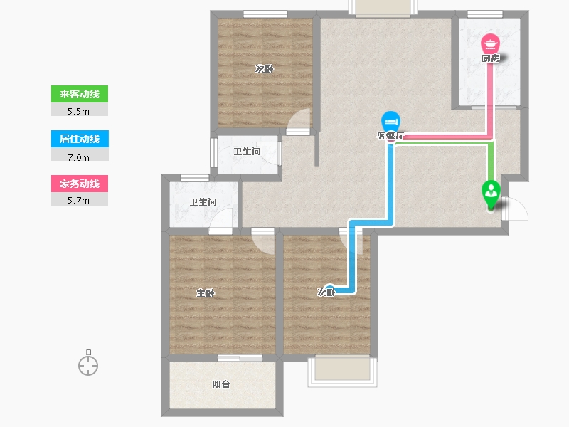 陕西省-西安市-荣城府邸-99.80-户型库-动静线