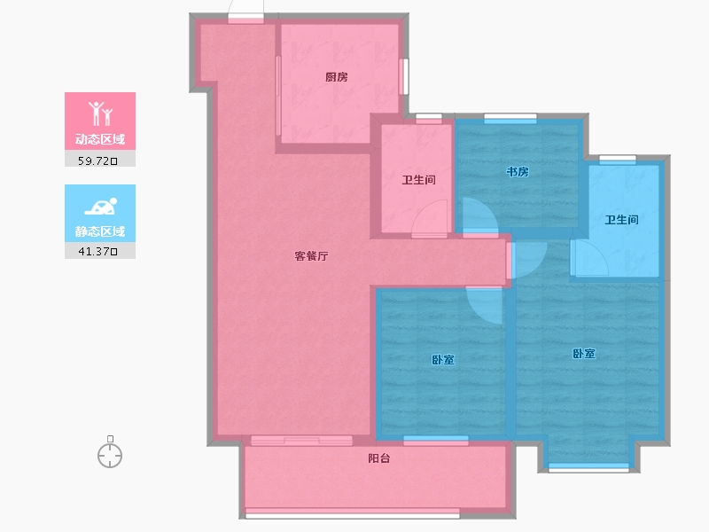 江苏省-南京市-佳源玖棠府-90.00-户型库-动静分区