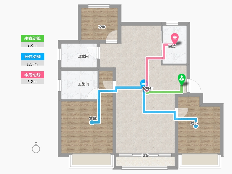 黑龙江省-牡丹江市-融创·冰雪影都-93.00-户型库-动静线