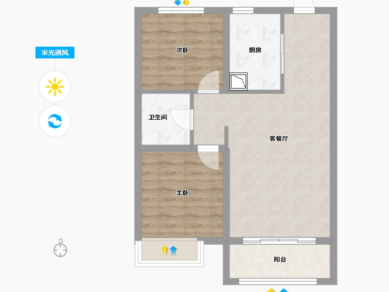 黑龙江省-哈尔滨市-保利·明玥时光-60.41-户型库-采光通风