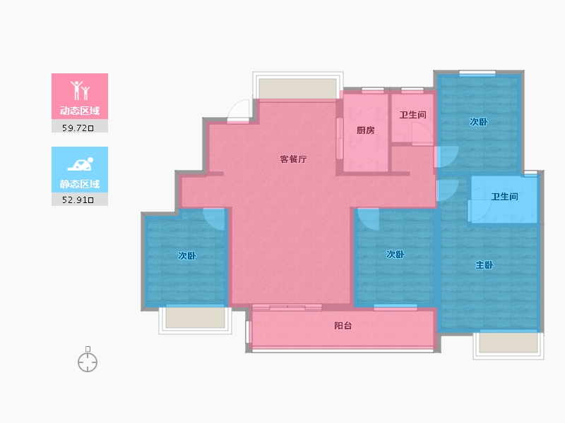 广西壮族自治区-梧州市-中梁西江首府-100.77-户型库-动静分区