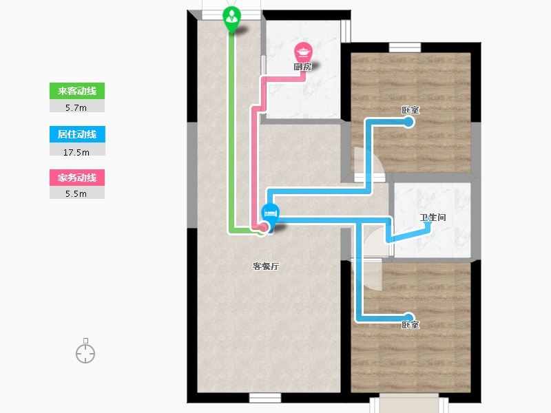 内蒙古自治区-包头市-方兴·凤凰台-60.56-户型库-动静线