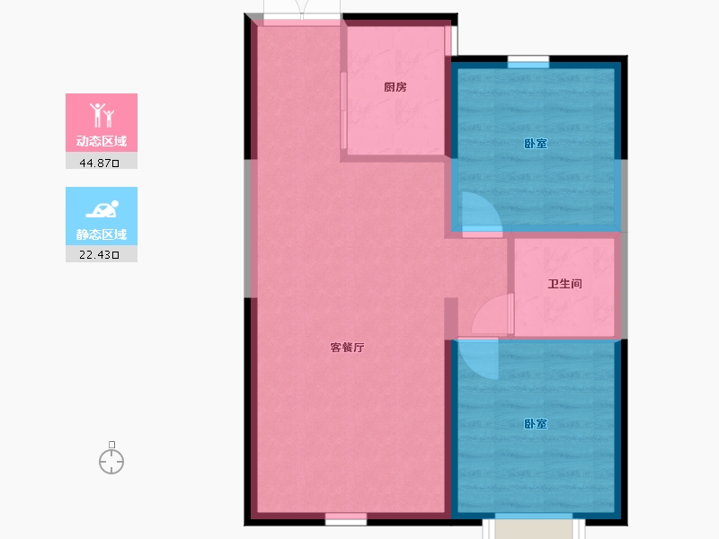 内蒙古自治区-包头市-方兴·凤凰台-60.56-户型库-动静分区