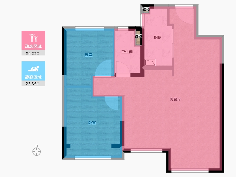 陕西省-西安市-绿地智创金融城-70.00-户型库-动静分区