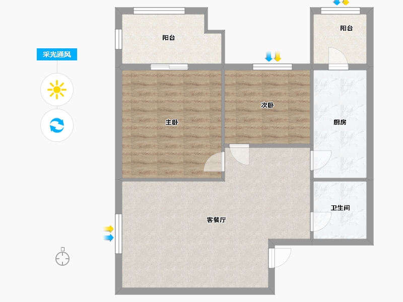 陕西省-西安市-长乐嘉韵-75.00-户型库-采光通风