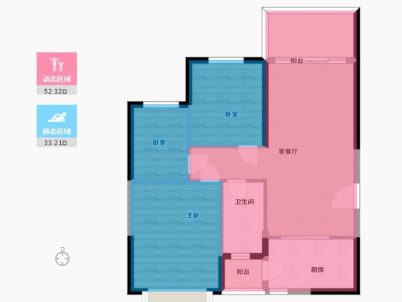 陕西省-西安市-恒大翡翠龙庭-77.34-户型库-动静分区