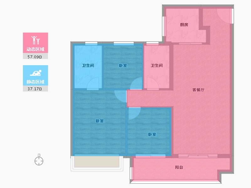 江苏省-南京市-保利观棠和府-85.00-户型库-动静分区