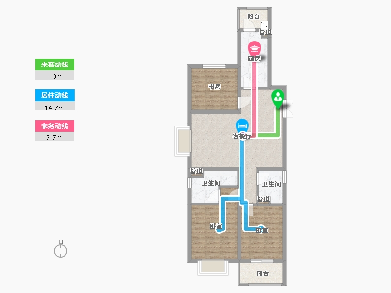 山西省-太原市-东鼎·迎泽里-81.38-户型库-动静线