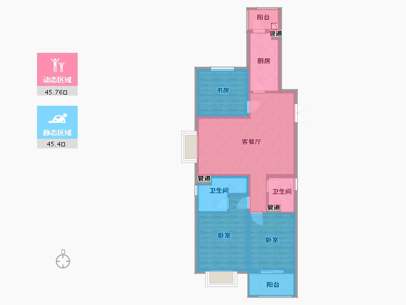 山西省-太原市-东鼎·迎泽里-81.38-户型库-动静分区