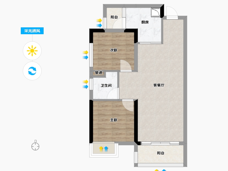 广西壮族自治区-梧州市-万达滨江城-56.44-户型库-采光通风