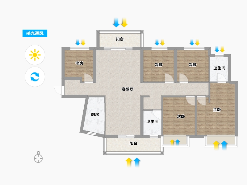 广西壮族自治区-梧州市-中梁西江首府-110.57-户型库-采光通风