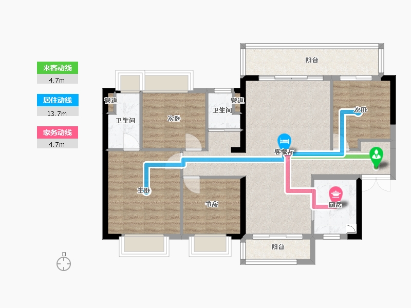 广西壮族自治区-梧州市-万达滨江城-96.55-户型库-动静线