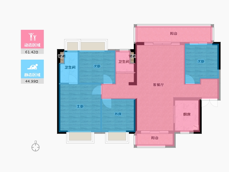 广西壮族自治区-梧州市-万达滨江城-96.55-户型库-动静分区