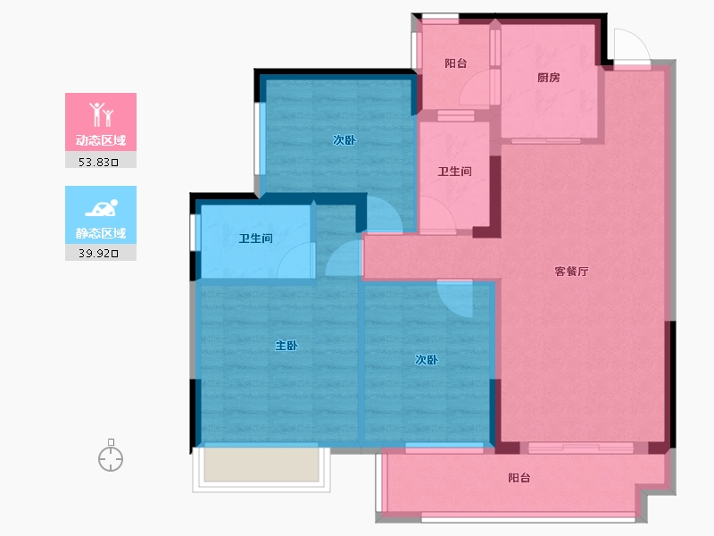 广西壮族自治区-梧州市-中梁西江首府-83.26-户型库-动静分区