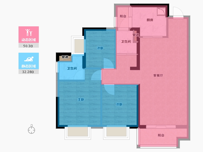 广西壮族自治区-梧州市-万达滨江城-73.40-户型库-动静分区