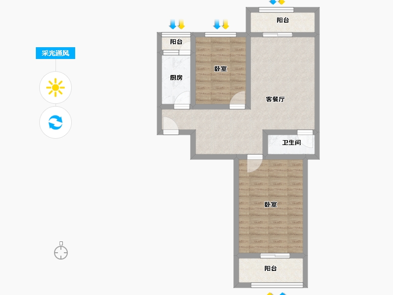 陕西省-西安市-感恩天禧-64.93-户型库-采光通风