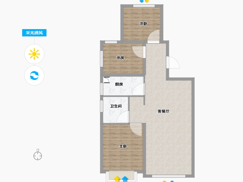 黑龙江省-哈尔滨市-融创城·领域-87.01-户型库-采光通风