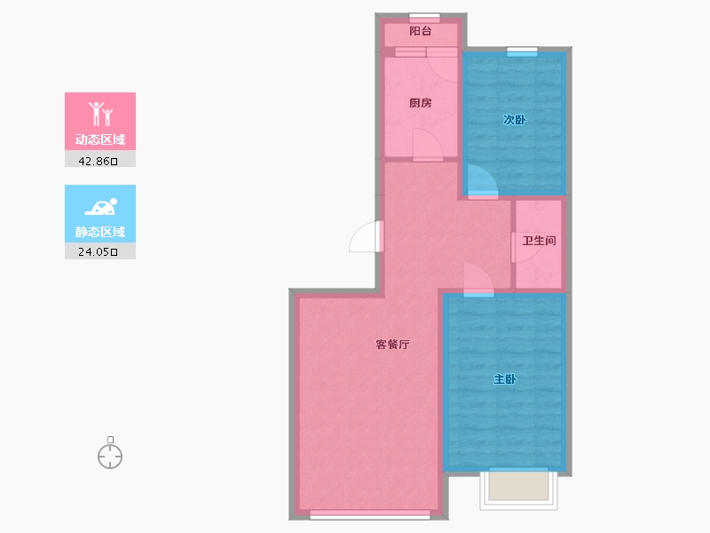 辽宁省-抚顺市-将军华府-59.04-户型库-动静分区